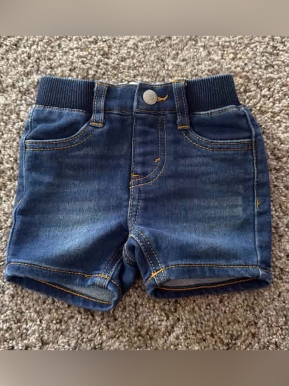 Levi's Navy Blue Rib-Knit Waist Denim Shorts
